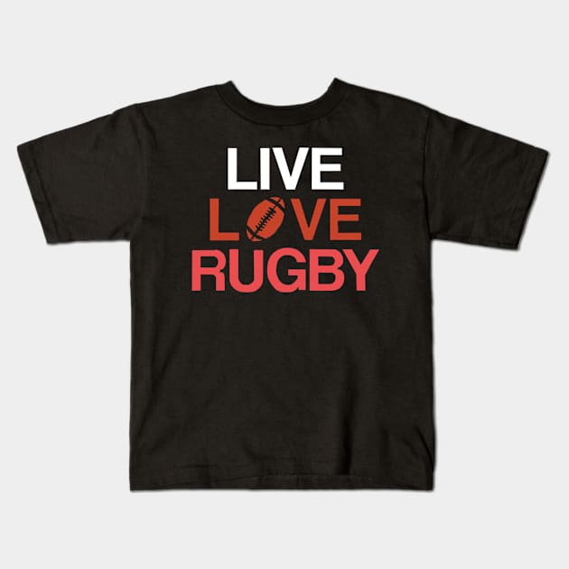 LIVE LOVE RUGBY - MINIMALIST Kids T-Shirt by JMPrint